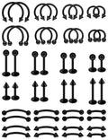 Xnsjeyy 16G Lip Rings Vertical Labret Jewelry Monroe Lip Barbell Ring Medusa Snake Bite Piercing Jewelry Snug Daith Rook Conch Tragus Helix Cartilage Earring Piercing Jewelry for Women Men Black