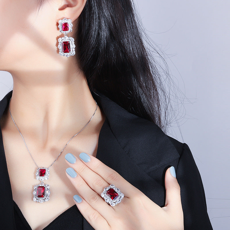 S925 Silver Needle Simulation Jewelry Accessory Set