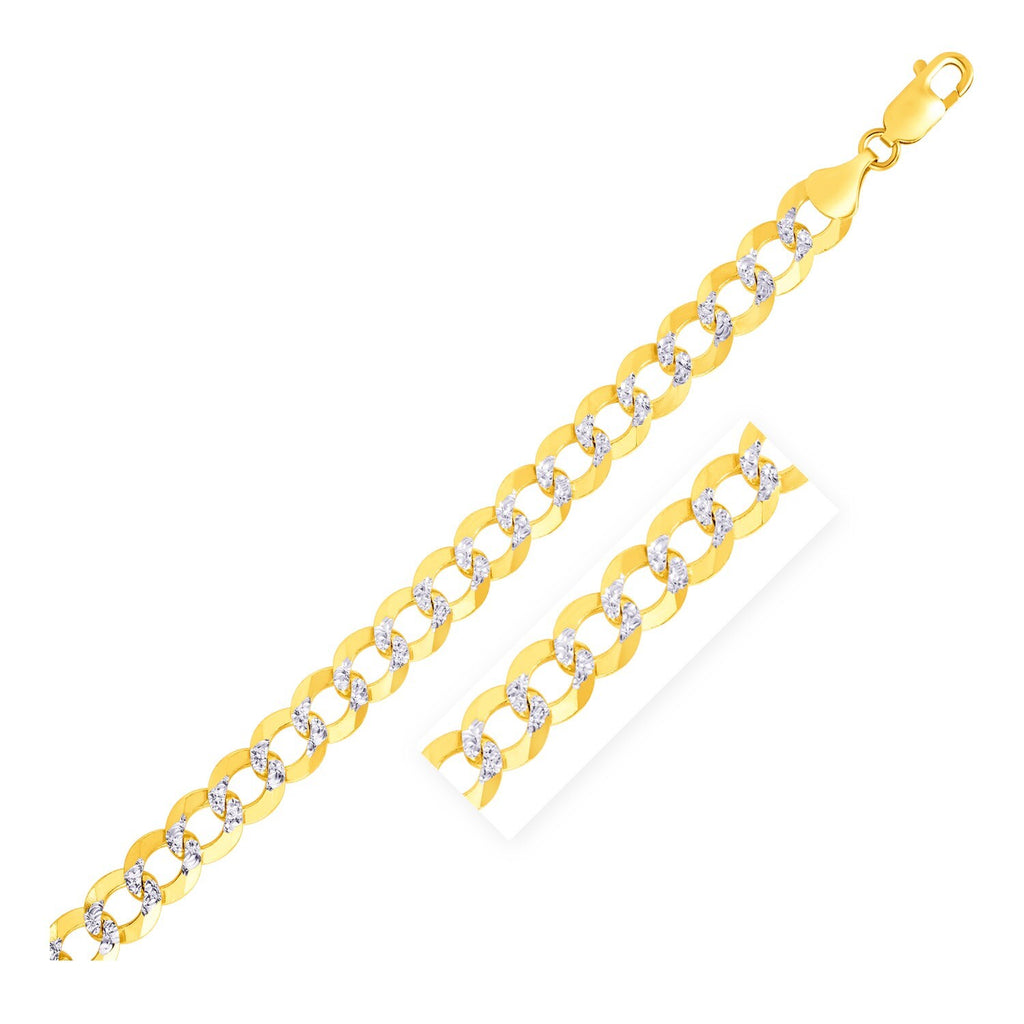 14k Two Tone Gold Pave Curb Chain (8.30 mm)