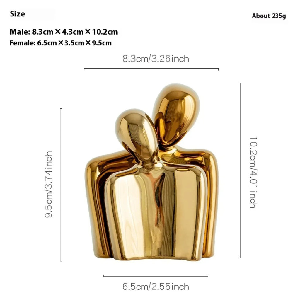 Gold-Plated Heart Ceramic Ornament