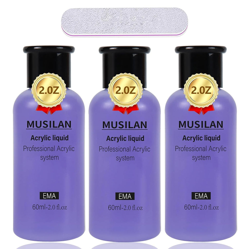 MUSILAN Pro Acrylic Nail Liquid 180ml - MMA-Free Quick Dry
