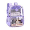 MUSEVOS Clear Backpack Heavy Duty See Through Backpacks for Travel Work Security Concerts College Transparent PVC bookbags Stadium Approved Purple
