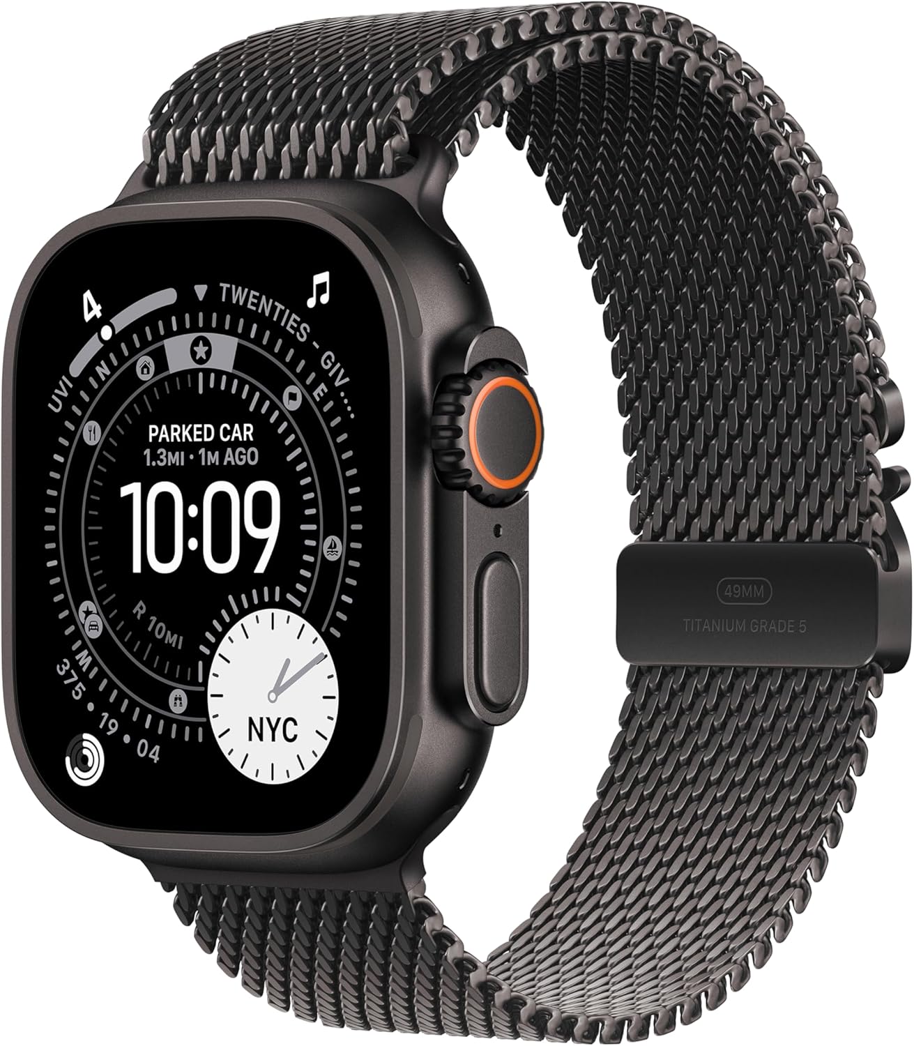 Apple Watch Ultra 3 [GPS + Cellular 49mm] Running & Multisport Smartwatch w/Rugged Titanium Case w/Black Titanium Milanese Loop