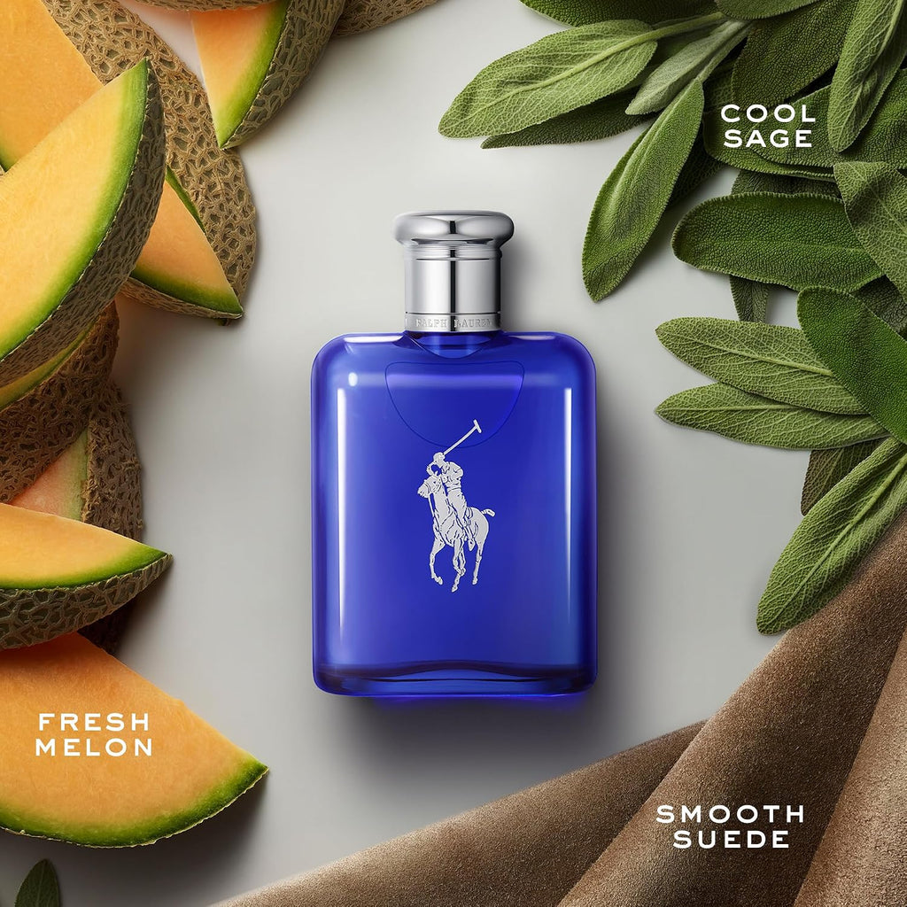 RALPH LAUREN FRAGRANCES (4.2 Fl Oz (Pack of 1) )- Polo Blue - Eau de Toilette - Men's Cologne - Aquatic & Fresh - With Citrus, Sage, and Suede - Medium Intensity