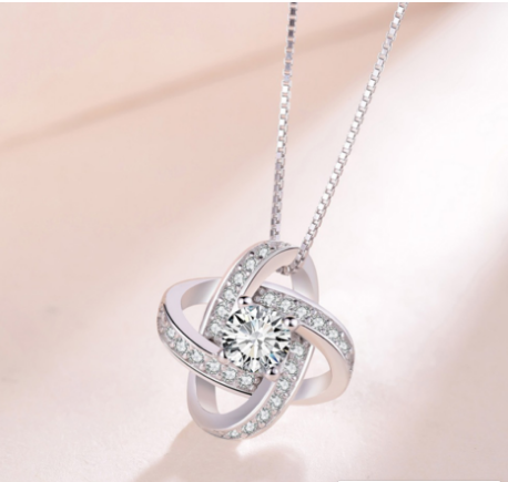 Jewelry Set with Diamonds: Necklace, Bracelet, Earrings