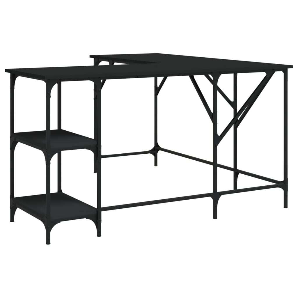 Desk Black 54.7"x54.7"x29.5" Engineered Wood