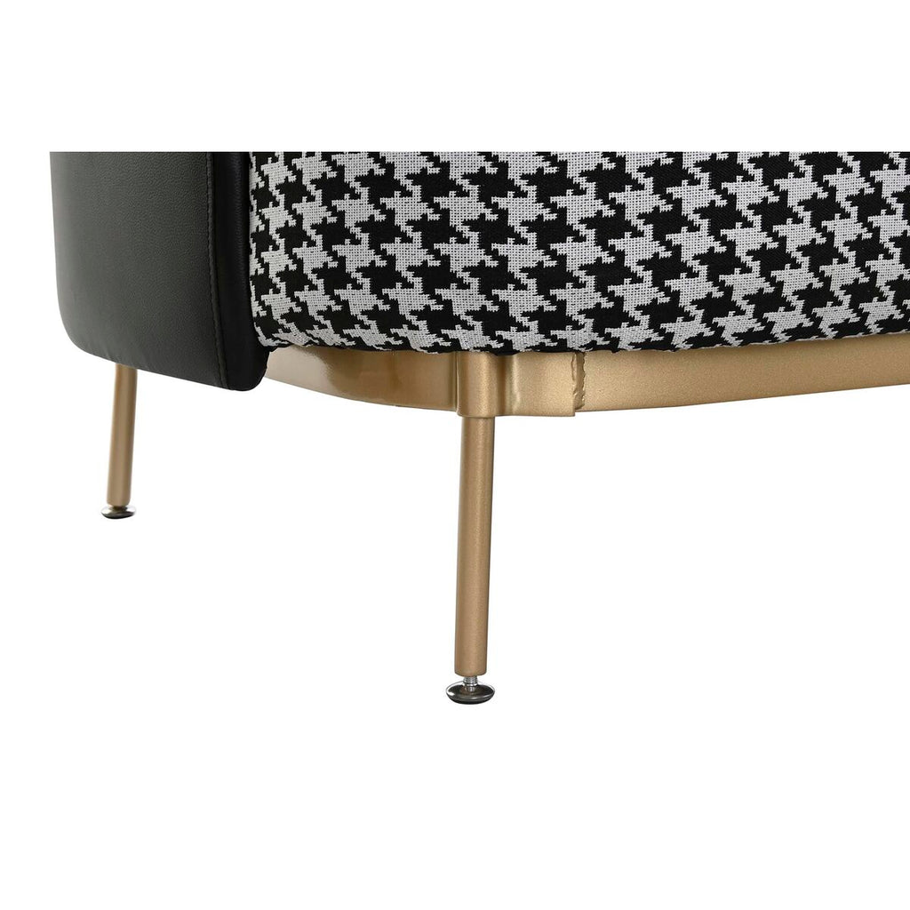Sofa DKD Home Decor White Black Golden Metal Plastic Houndstooth