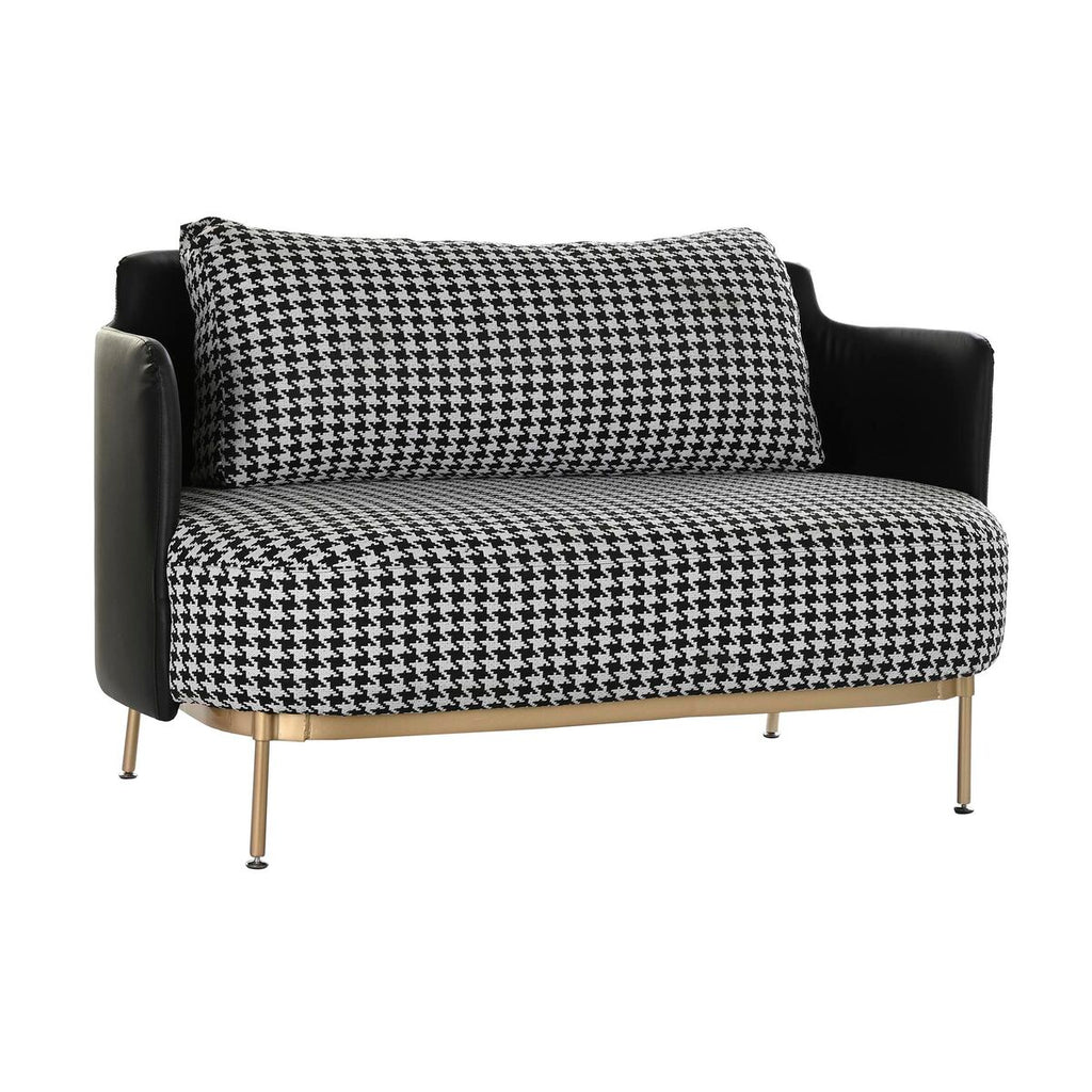 Sofa DKD Home Decor White Black Golden Metal Plastic Houndstooth