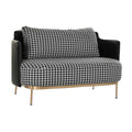Sofa DKD Home Decor White Black Golden Metal Plastic Houndstooth