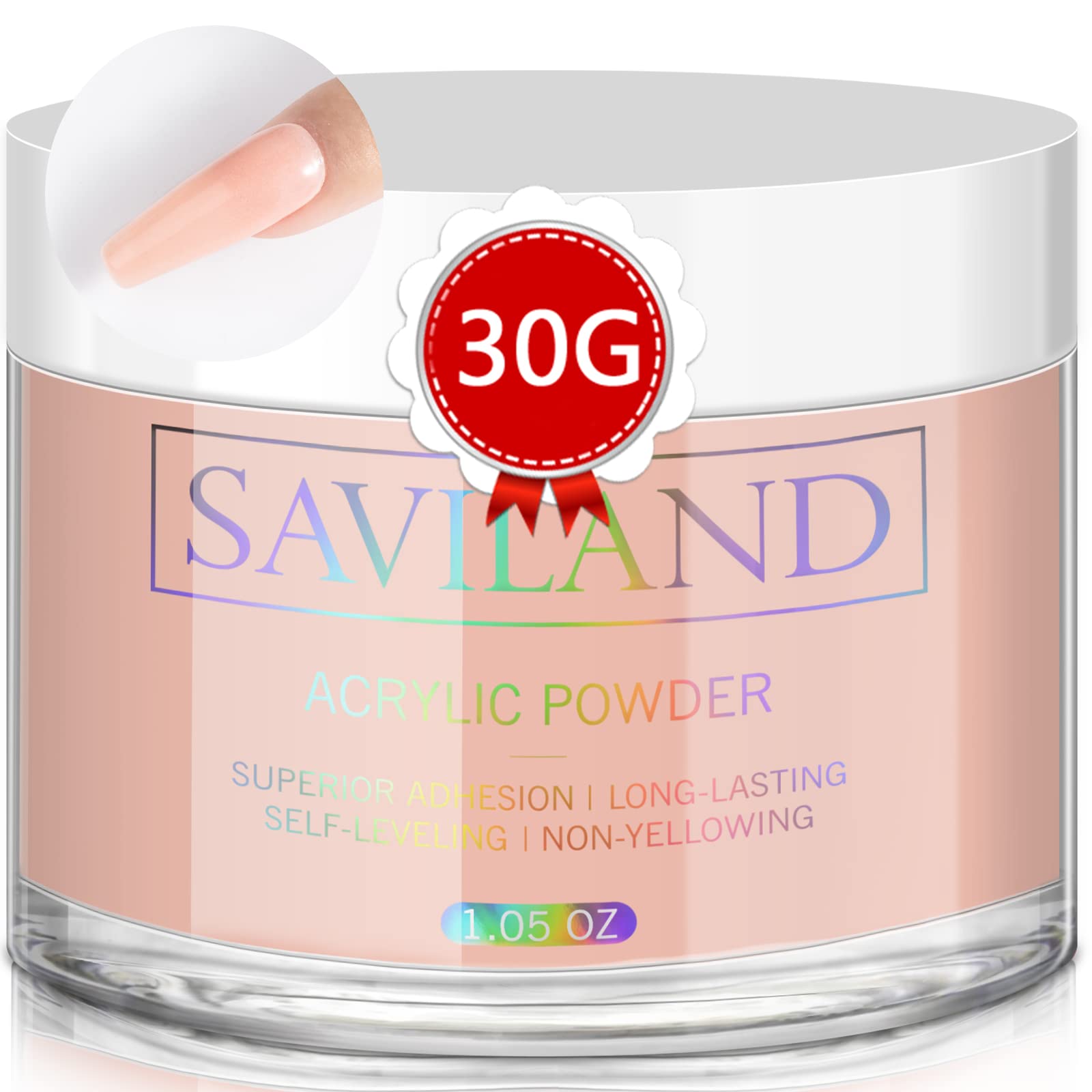 Saviland Nude Acrylic Nail Powder - 1oz Proficient Nail Art Polymer