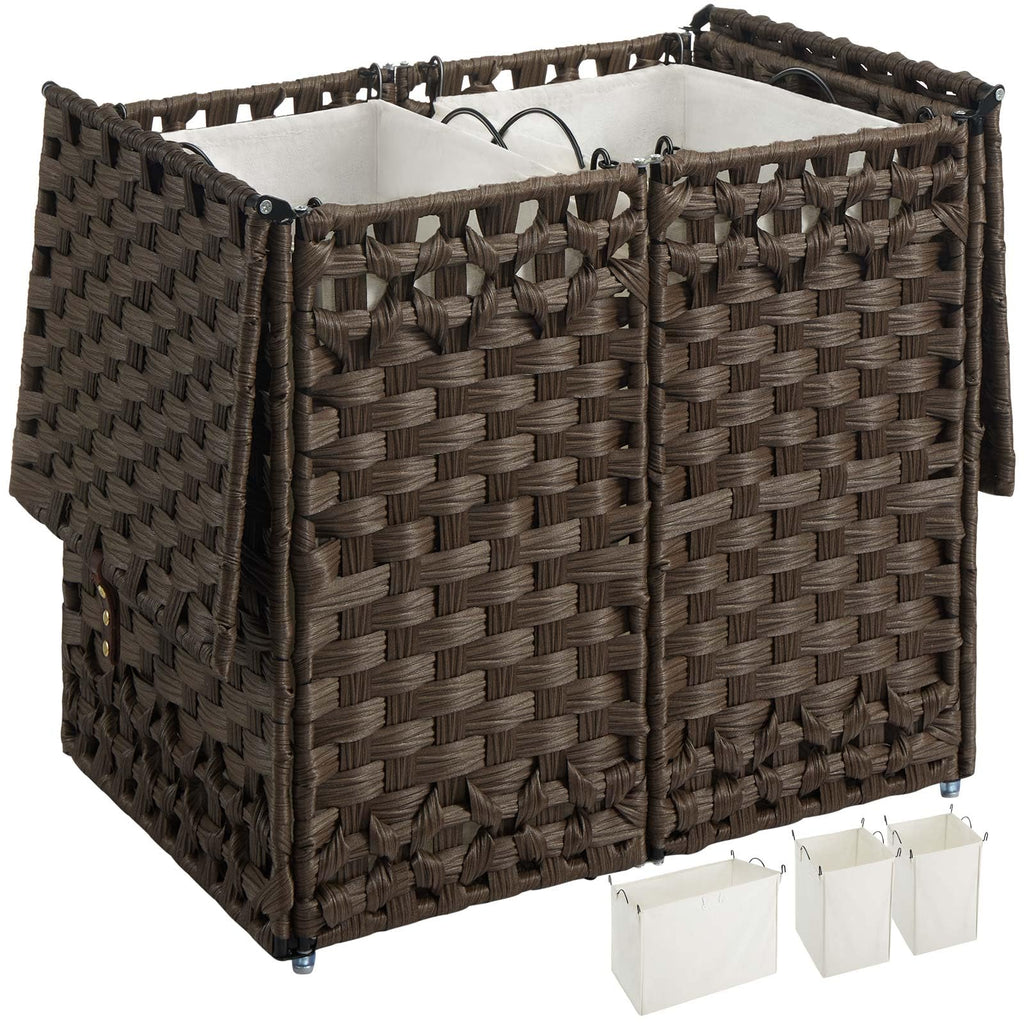 Greenstell Collapsible Laundry Basket with Lid and Multi-Section Liners