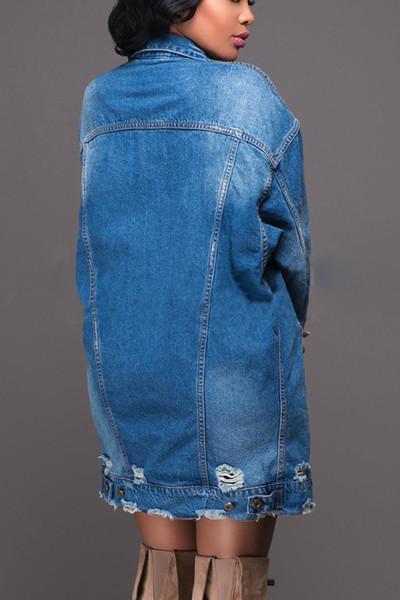 Women's Long Denim Jacket - New Street Style Trend