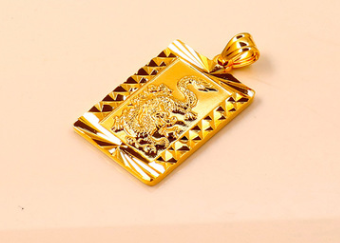 24K Gold-Plated Buddha Pendant with Kuan Yin Charm