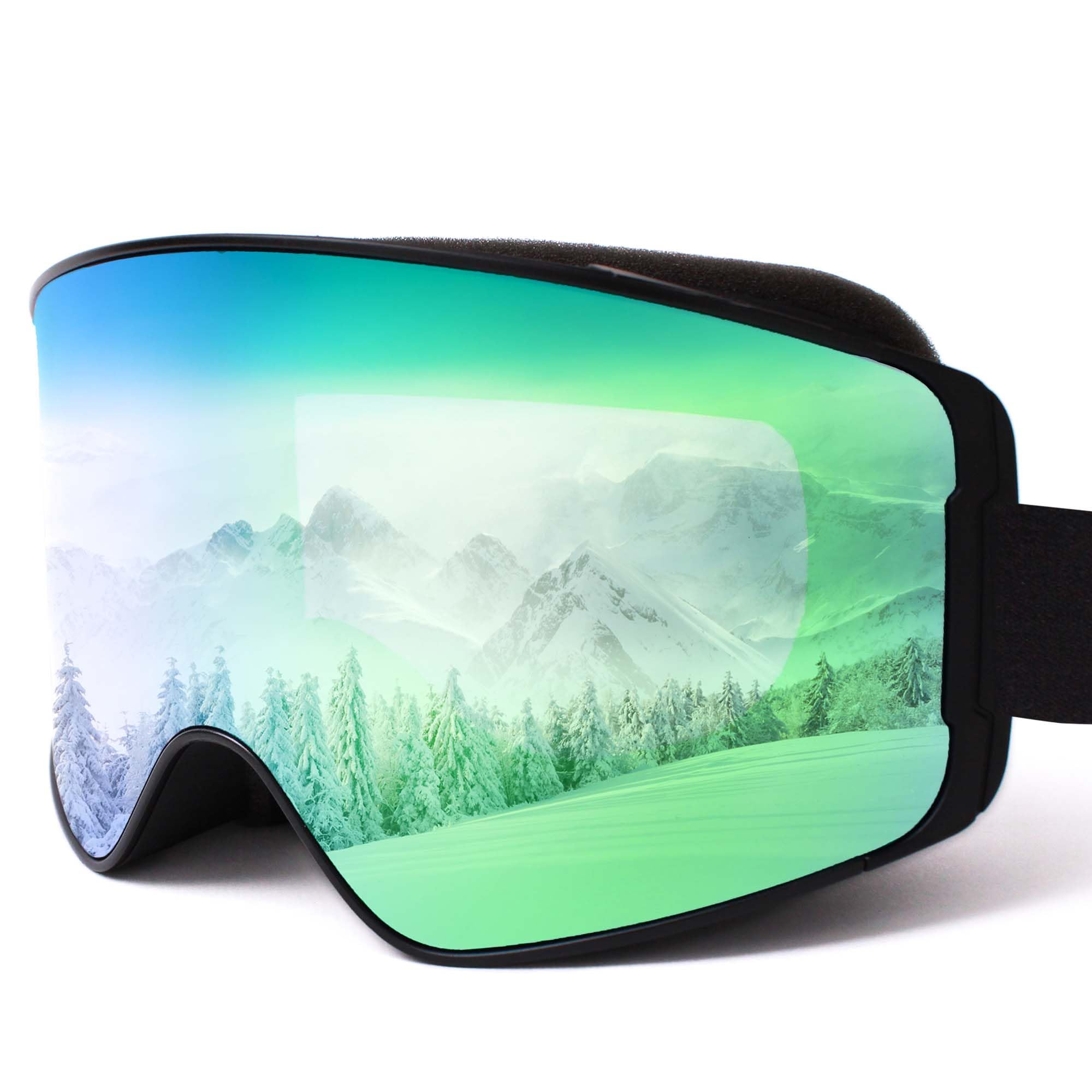 Eclipse Optics - OTG Ski Goggles with Interchangeable Lens System (Green)