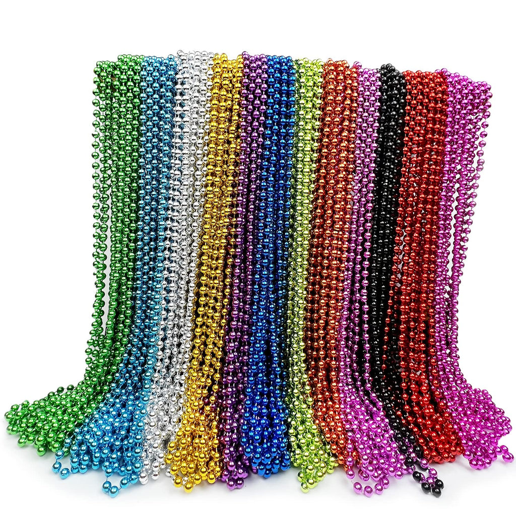 GiftExpress 144 pack Mardi Gras Beads Bulk Mardi Gras Beads Necklaces Assortment Throw Beads in Bulk Gasparilla beads