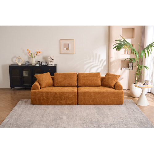 LuxeLiving™ – 4‑Seater Compression Sofa with Pillows (US Warehouse)