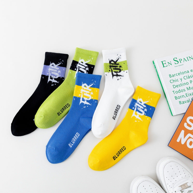 Trendy Autumn Winter Men's Couple Cotton Socks
