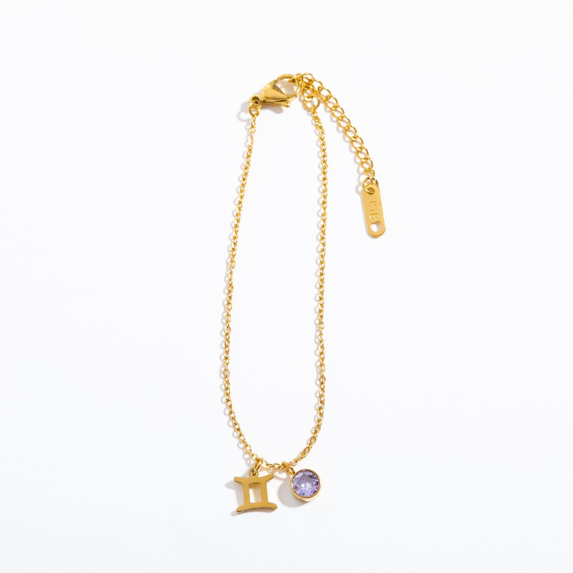 Zodiac Birthstone Steel Bracelet for Women