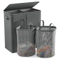 Raybee Spacious 154L Laundry Divider with Lid (Grey)