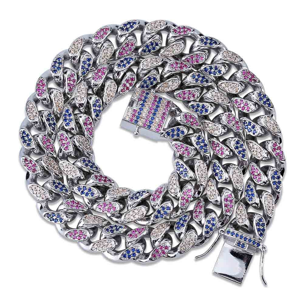 Rainbow Jewelry Miami Cuban Link Necklace for Men