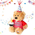 Humor Ted Birthday Gifts Baby Toys Teddy Bear Stuffed Animals Dancing Singing Musical Plush Electric Toy with Cupcake Light up Led Candle Gifts for Kids Girls Birthday Gifts for Women12 Inchs