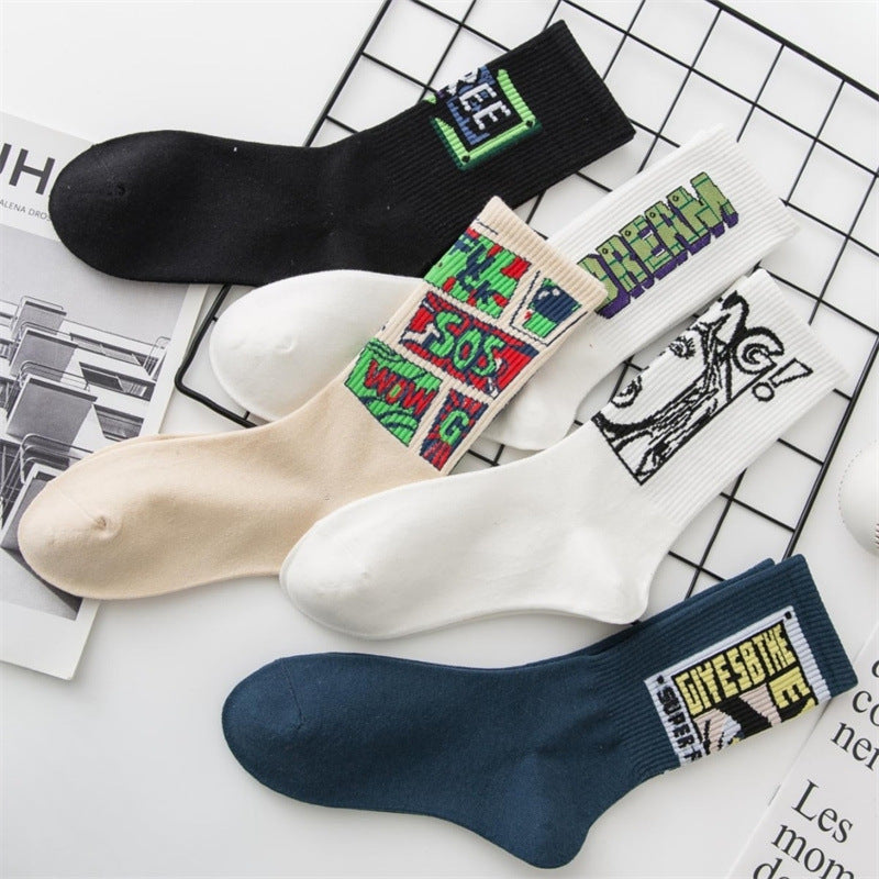 Trendy Autumn Winter Men's Couple Cotton Socks