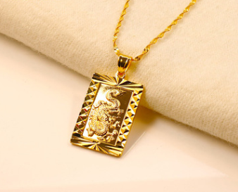 24K Gold-Plated Buddha Pendant with Kuan Yin Charm