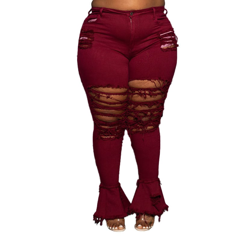 Ripped Plus Size Women's Jeans in Trumpet Street Fashion