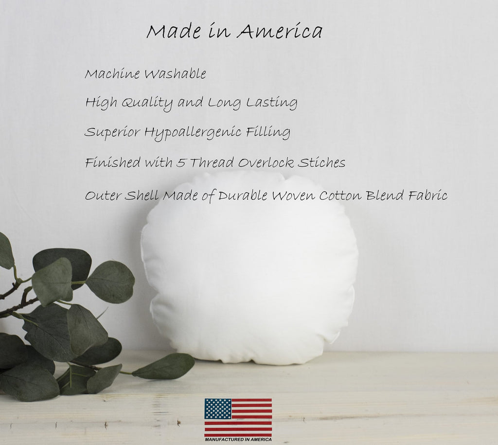 10" | Round Pillows Insert | Indoor Outdoor Hypoallergenic Polyester