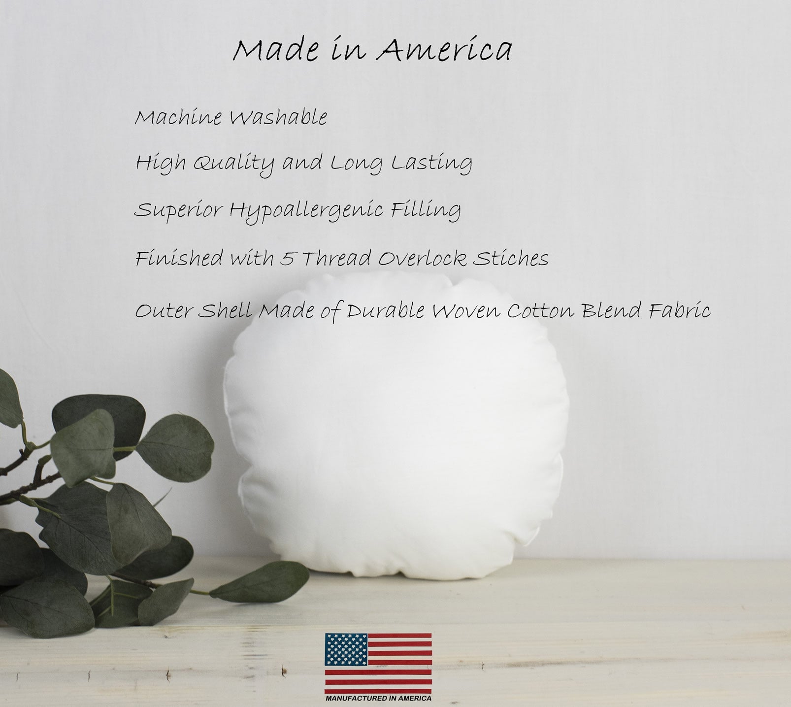 10" | Round Pillows Insert | Indoor Outdoor Hypoallergenic Polyester