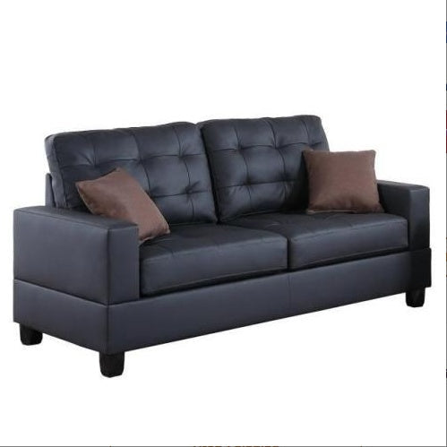 LuxeLiving™ – 2‑Piece Faux Leather Sofa Set with Pillows (US