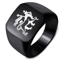 ZOVIVI Stainless Steel Women/Men Lion Of Judah Emblem Finger Jewelry Ring Band 3.Black 17MMx18MM
