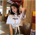 Women Summer Crop Top with Drawstring