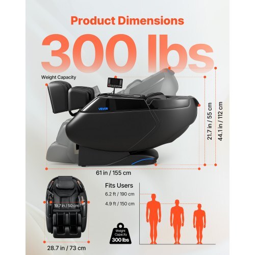 Massage Chair, 4D Zero-Gravity Full Body Massage Chair with Extendable Footrest, Automatic Modes, Airbags, Waist & Leg Heating, Bluetooth Speaker, Touchscreen Control, for Home and Office Use