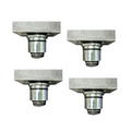 Atlas Equipment Set of 4 Slotted Rubber Adjustable Adapters, 1.57" Peg Size