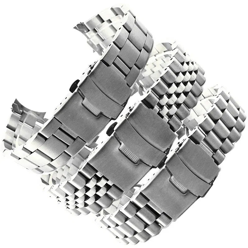 Band Color: GREEN BLUE, Band Width: 22mm - For Seiko Solid Stainless Steel Band 20mm 22mm Men's Sports Strap Srpd Skx007/Skx009 SRPD63K1 Jubilee Curved End Bracelet