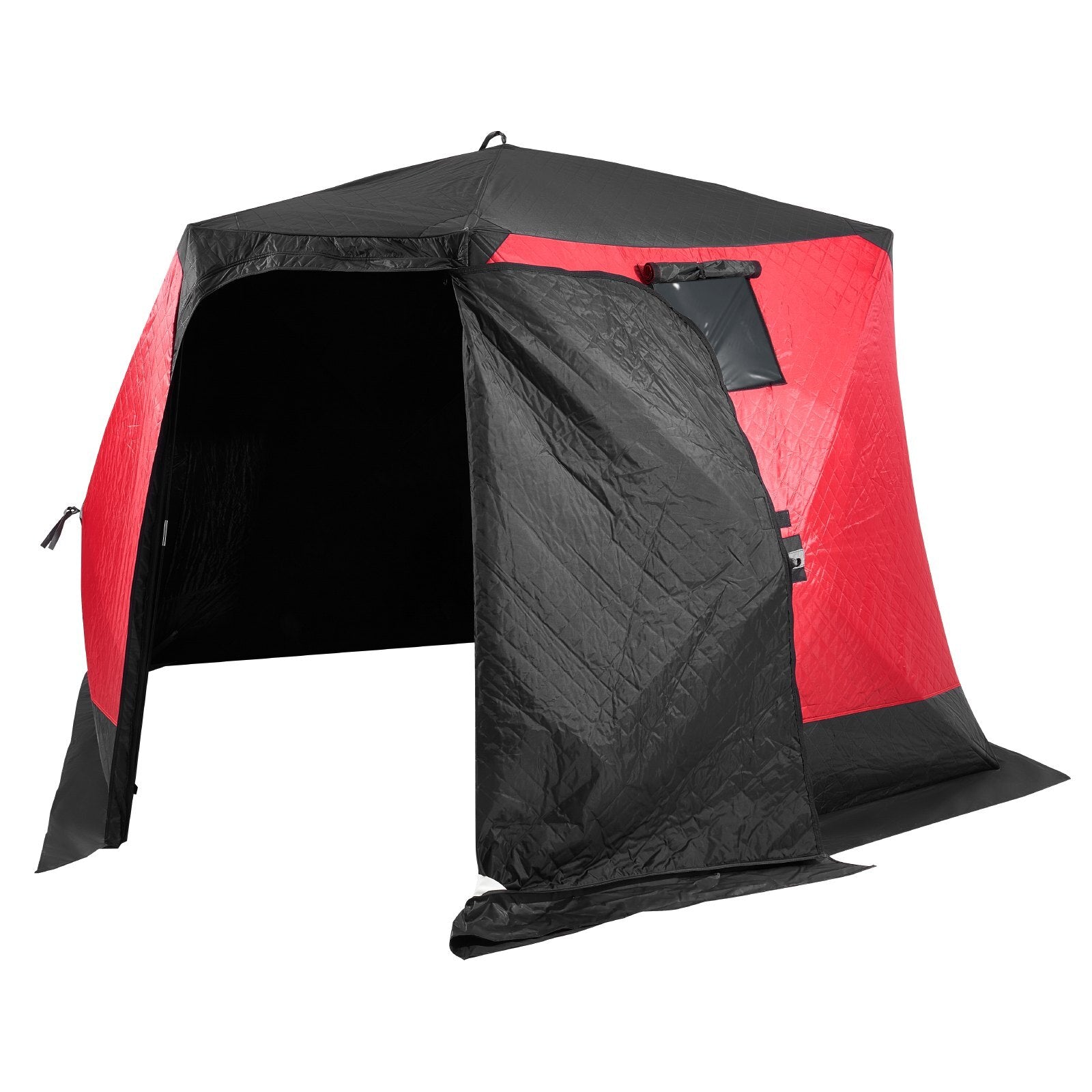 Portable Ice Shelter, 4-6 Person Insulated Pop-Up Ice Fishing Tent, 50 Square Feet Fishable Area, Thermal Ice Shanty for Winter Fishing, Ice Cube with Anchors, Ropes, Carrying Bag, 130"x130"