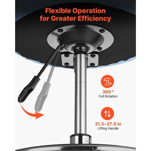 Rolling Stool with Back Support, 500 lbs Weight Capacity, Height Adjustable, Thick Cushion Ergonomic PU Leather Seat, 360? Swivel Round Rolling Stool Chair for Dental, Salon, Clinic, Blue