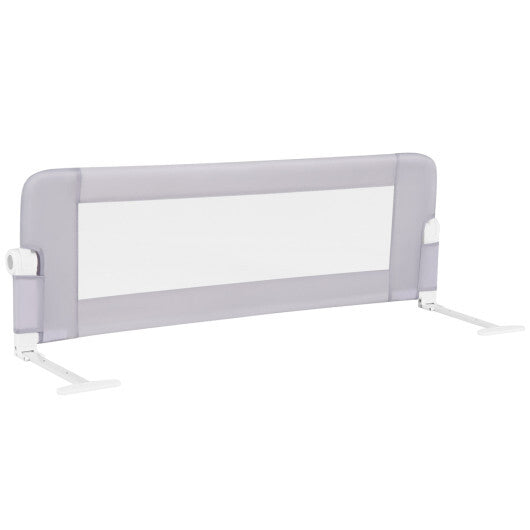 Foldable Bed Rail Swing Down Baby Bed Guard Rail-Light Gray - Color: Light Gray