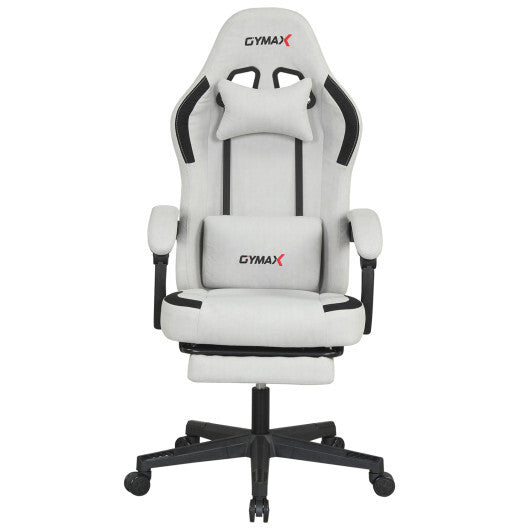 Ergonomic Video Game Chair with Headrest for Home Office-Gray