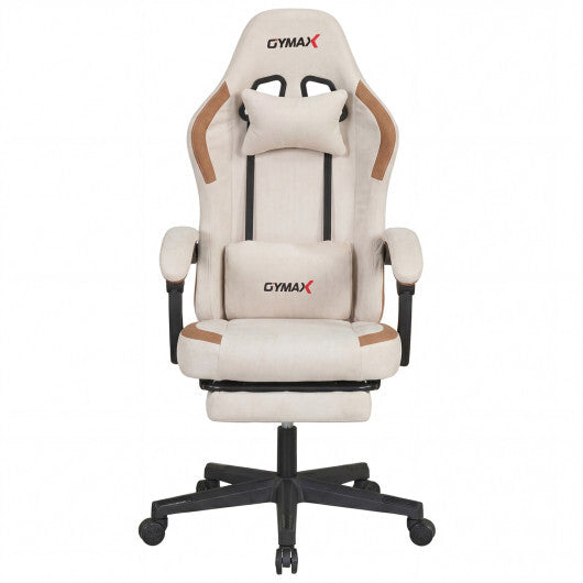 Ergonomic Video Game Chair with Headrest for Home Office-Gray