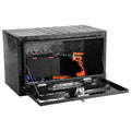Underbody Truck Box, 30" x 17" x 18" Pickup Storage Box, Heavy Duty Aluminum Diamond Plate Tool Box with Lock and Keys, Waterproof Trailer Storage Box with T-Handle Latch for Truck, Van, Trailer