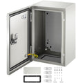 NEMA Steel Enclosure 12?8?6,NEMA 4X Steel Electrical Box,IP66 Waterproof & Dustproof,Outdoor/Indoor Electrical Junction Box,with Mounting Plate