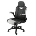 Elama High Back Adjustable Faux Leather Office Chair in Black and Gray