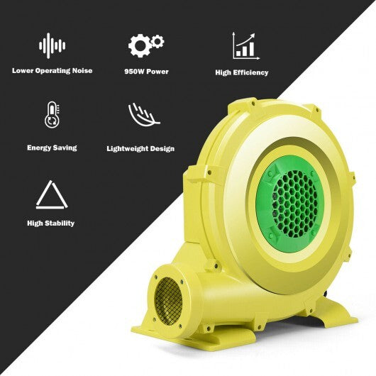 950 W 1.25 HP Air Blower Pump Fan for Inflatable Bounce House - Color: Yellow