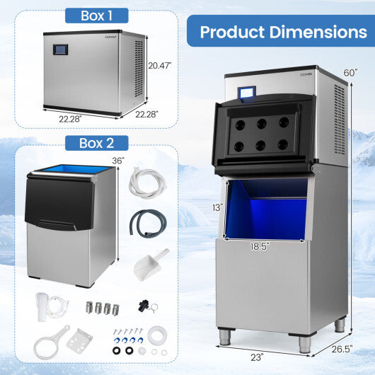 Freestanding Commercial Ice Maker 450 lbs/24H