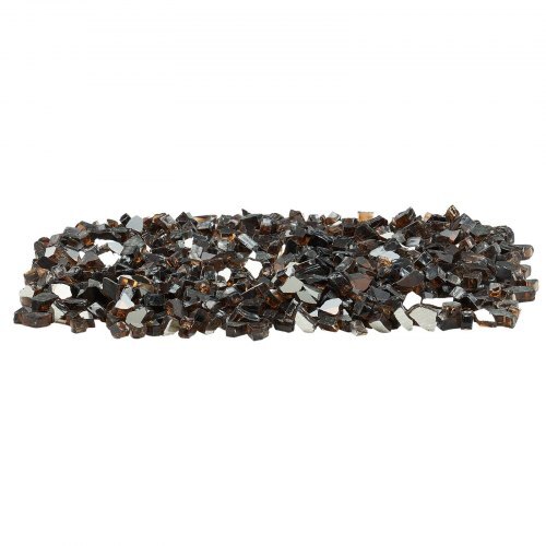 Fire Glass, 10 LBS / 4.5 KG High-Temperature Resistant Fireplace Rocks, 1/2-Inch / 12.7 mm Reflective & Smokeless Firepit Glass Rock, High Luster Stone Landscaping for Fire Pit Table, Copper