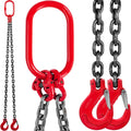 Chain Sling, 3/8 inch x 5 ft Lifting Chains with Hooks, G80 Engine Chain Hoist Lifts, 11000 lbs/5 Ton Capacity Lifting Sling Chains for Engine Hoist, Engine Lift Chain with 2 Leg Grab Hooks