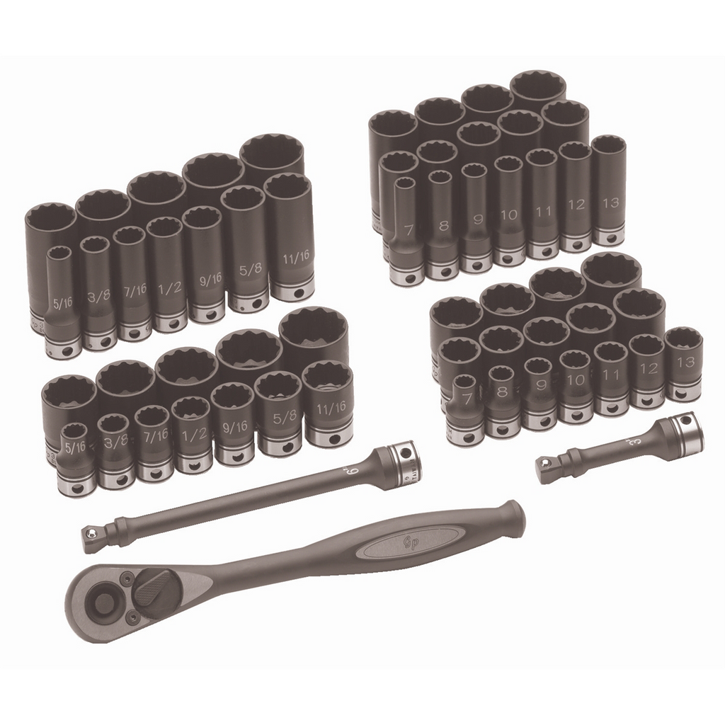 Grey Pneumatic 3/8" Drive 59 Piece Fractional & Metric Duo-Socket Set - 12 Point