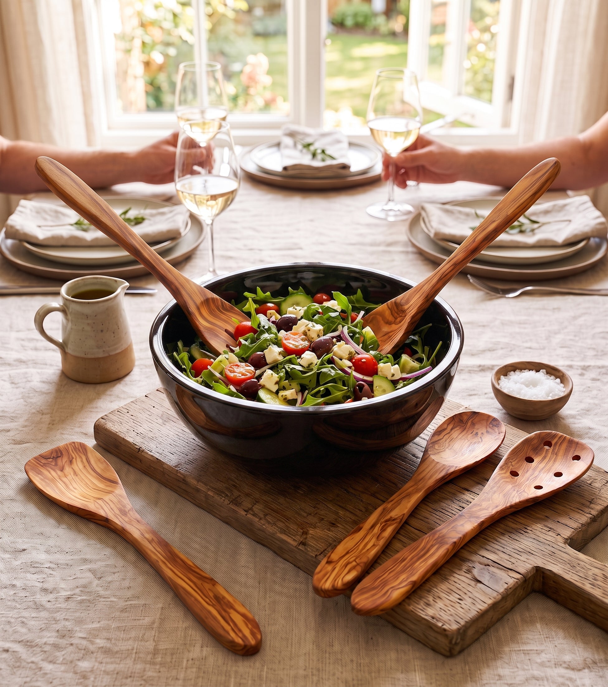 Olive Wood Kitchen Servers Set -5 pcs